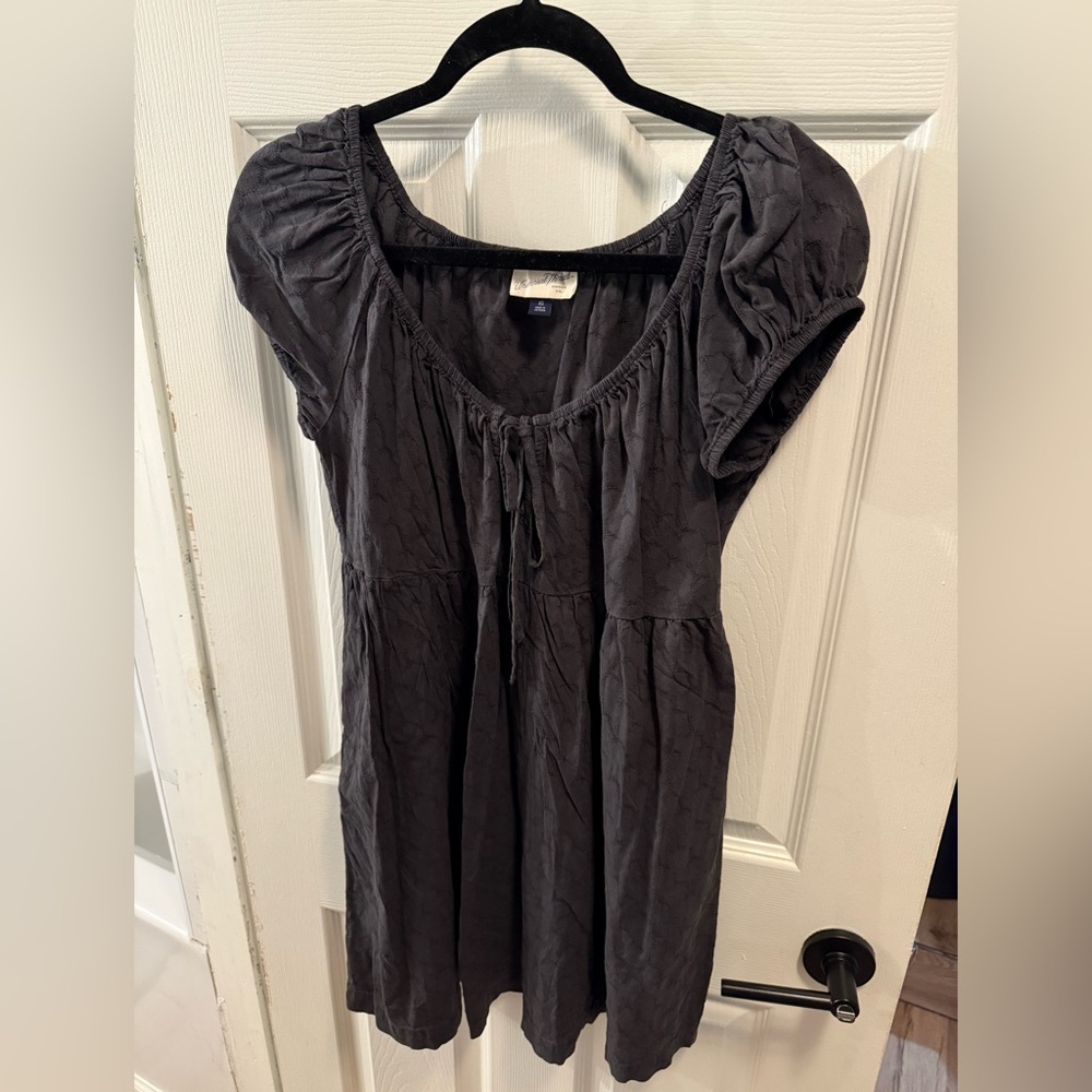Universal Thread Charcoal Puff Sleeve Mini Dress